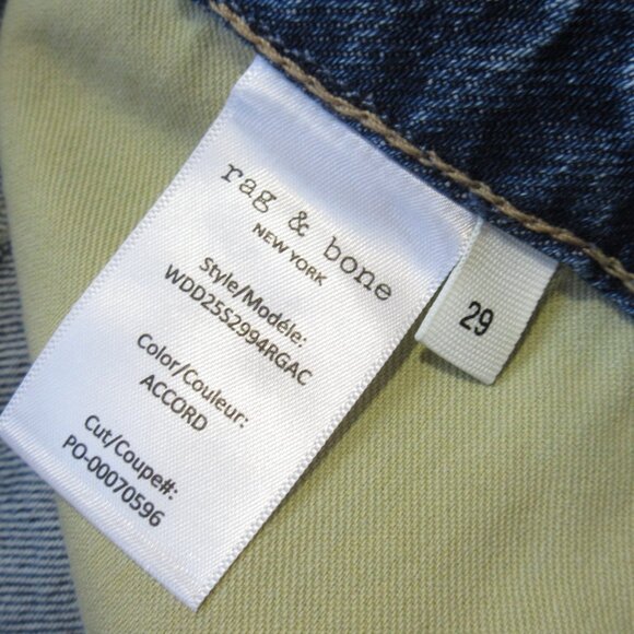 NWT rag & bone Charlie High-Rise Barrel in Accord Rigid Ankle Jeans 29 - Picture 3 of 5